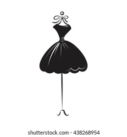 a ball gown short mannequin hand drawing illustration on a white background