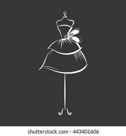 Ball Gown Short Mannequin Hand Drawing Stock Vector (Royalty Free ...