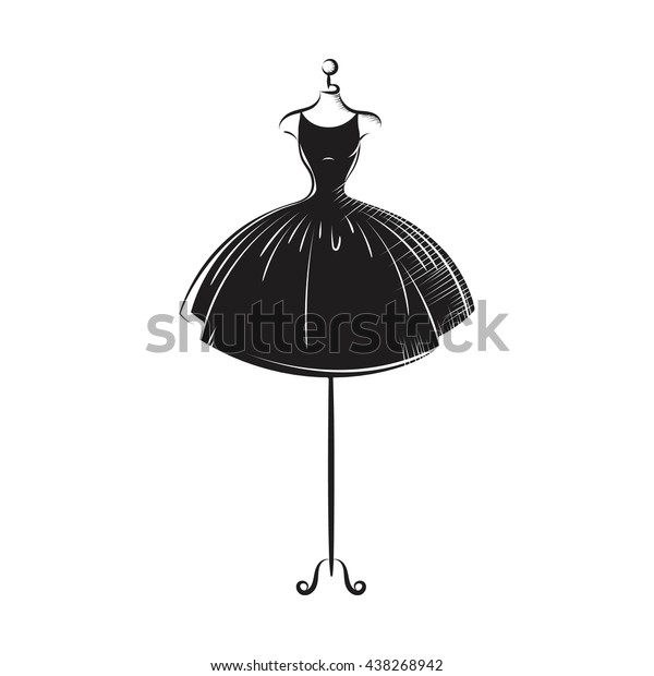 Ball Gown Short Mannequin Hand Drawing Stock Vector (Royalty Free ...