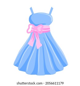 Ball gown. Frauen Kleidung. Schönes Kleid. Flachkartoon