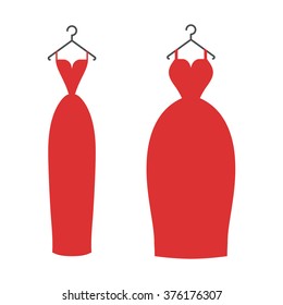 Ball gowns female red long on a hanger