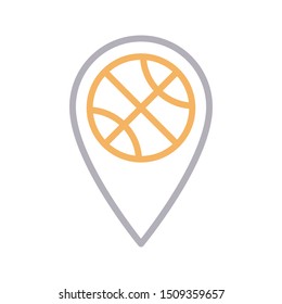 ball gps colour line vector icon