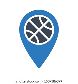 ball gps glyph colour vector icon