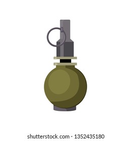 Ball grenade illustration. Danger, explosion, bomb. Weapon concept. Vector illustration can be used for topics like army, war, defense