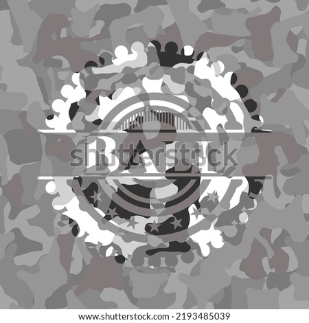 Ball grey camo emblem. Vector Illustration. 