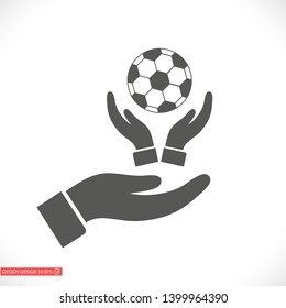 ball in hand icon , lorem ipsum Flat design