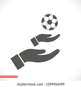 ball in hand icon , lorem ipsum Flat design