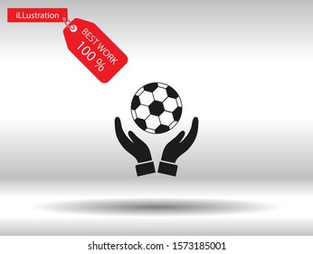 ball in hand icon , lorem ipsum Flat design