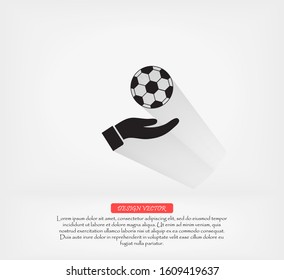 ball in hand icon , lorem ipsum Flat design