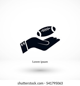 Ball in hand icon, 

Vector EPS 10 illustration style