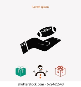 Ball in hand icon, Vector EPS 10 illustration style