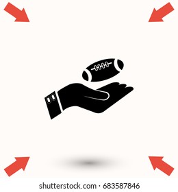 Ball in hand icon, 

Vector EPS 10 illustration style