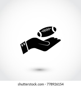 Ball in hand icon, 

Vector EPS 10 illustration style