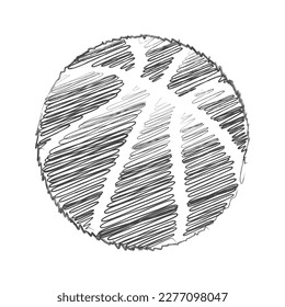 Ball Hand-drawn scribble line art on white background vector illustration design