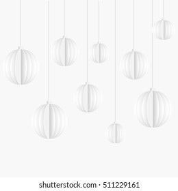 ball hanging paper for party vector illustraion