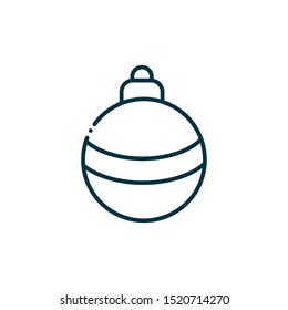 ball happy christmas line icon