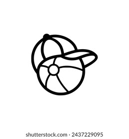 ball with hat logo and icon