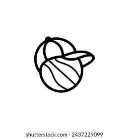 bola con el logotipo y el icono del sombrero