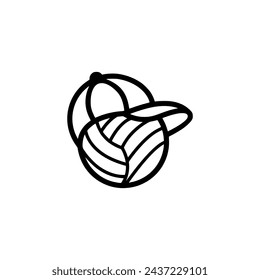 bola con el logotipo y el icono del sombrero