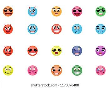 ball head emoticon set for web , sticker and chat