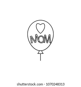 ball with a heart mom icon. Element of mother day for mobile concept and web apps. Thin line icon for website design and development app development. Premium icon on white background