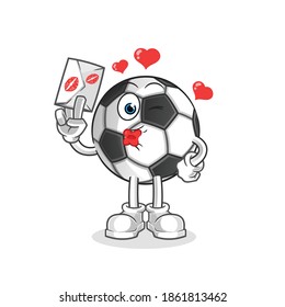 ball hold love letter illustration. character vector