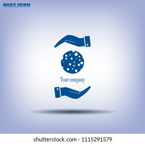 Ball with holes logo vector icon.
