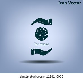 Ball with holes logo vector icon.