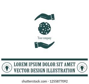 Ball with holes logo vector icon.