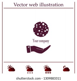 Ball with holes logo vector icon.