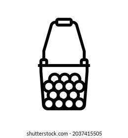 ball hopper tennis line icon vector. ball hopper tennis sign. isolated contour symbol black illustration