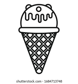 Ball ice cream icon. Outline ball ice cream vector icon for web design isolated on white background