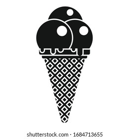 Ball ice cream icon. Simple illustration of ball ice cream vector icon for web design isolated on white background