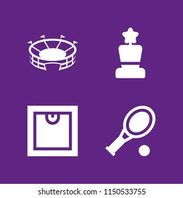 ball icon. 4 ball set with football field and sports and competition vector icons for web and mobile app