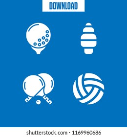 ball icon. 4 ball vector set. ice cream, table tennis, golf and volleyball icons for web and design about ball theme