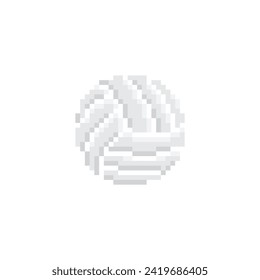  ball icon 8 bit, pixel art volleyball 
 icon for game  logo. 