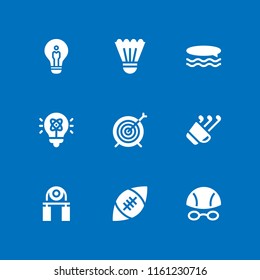 ball icon. 9 ball set with golf, sports and competition, badminton and idea vector icons for web and mobile app