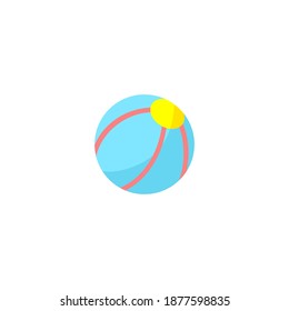 Ball-Symbol. Kindersymbol. Einfach, flach, farbig, schattig.