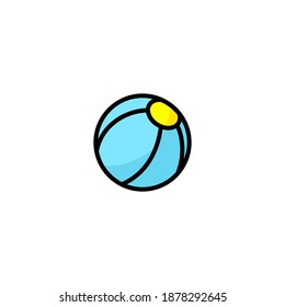 Ball icon. Baby icon. Simple, flat, outline, black, color.