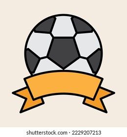 Icono de bola con banner para la transmisión en vivo o signo de coincidencia