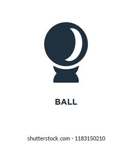 Ball icon. Black filled vector illustration. Ball symbol on white background. Can be used in web and mobile.