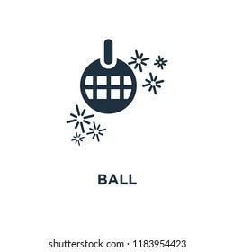 Ball icon. Black filled vector illustration. Ball symbol on white background. Can be used in web and mobile.