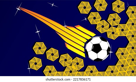 Ball icon blue yellow football template background vector 