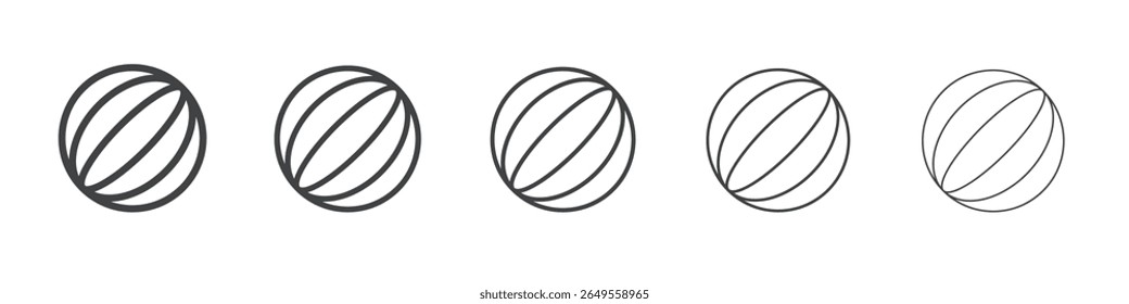 Ball icon flat simple outline logo