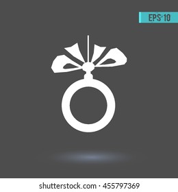 Ball icon. Graphic symbol web design, logo. White glyph on a gray background. Isolated sign. 