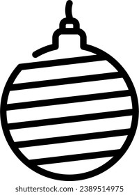 ball icon of happy christmas in line style 