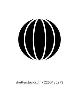 Ball icon isolated on black. Ball symbol suitable for graphic designers and websites on a white background. Icon vector
