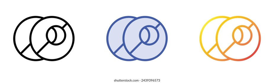ball icon. Linear, Blue Fill and Gradient Style Design Isolated On White Background