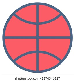 Ball icon or logo illustration filled outline color style. Icon school line color.
