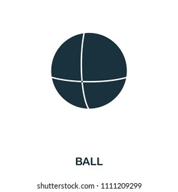 Ball icon. Mobile apps, printing and more usage. Simple element. Monochrome Ball icon illustration.